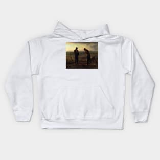 The Angelus by Jean-Francois Millet Kids Hoodie